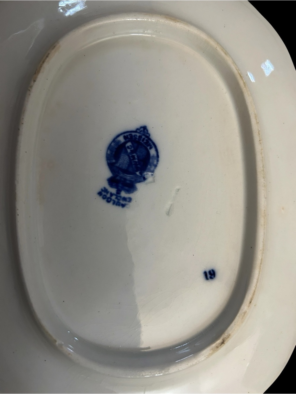 Antique Cauldon England Meissen Blue Onion Pattern Small Oval Serving Plate - Picture 3 of 8